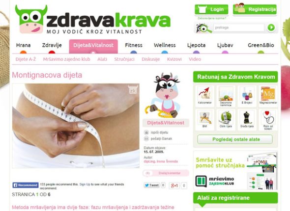 Montignacova dijeta na Zdrava Krava, by Irena Švenda, Adhara Nutricionizam